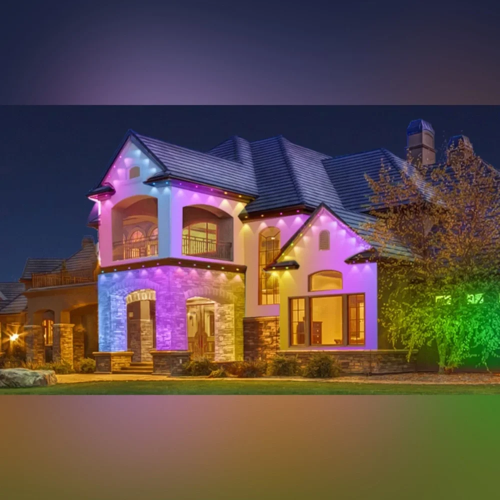 50FT RGB Permanent Outdoor Colorful Eaves Lights